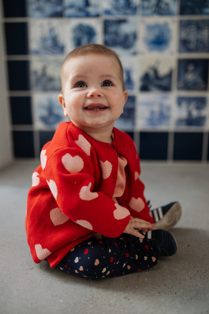 Babyface Mini Hearts Flared Pants Heart Cardigan model smile