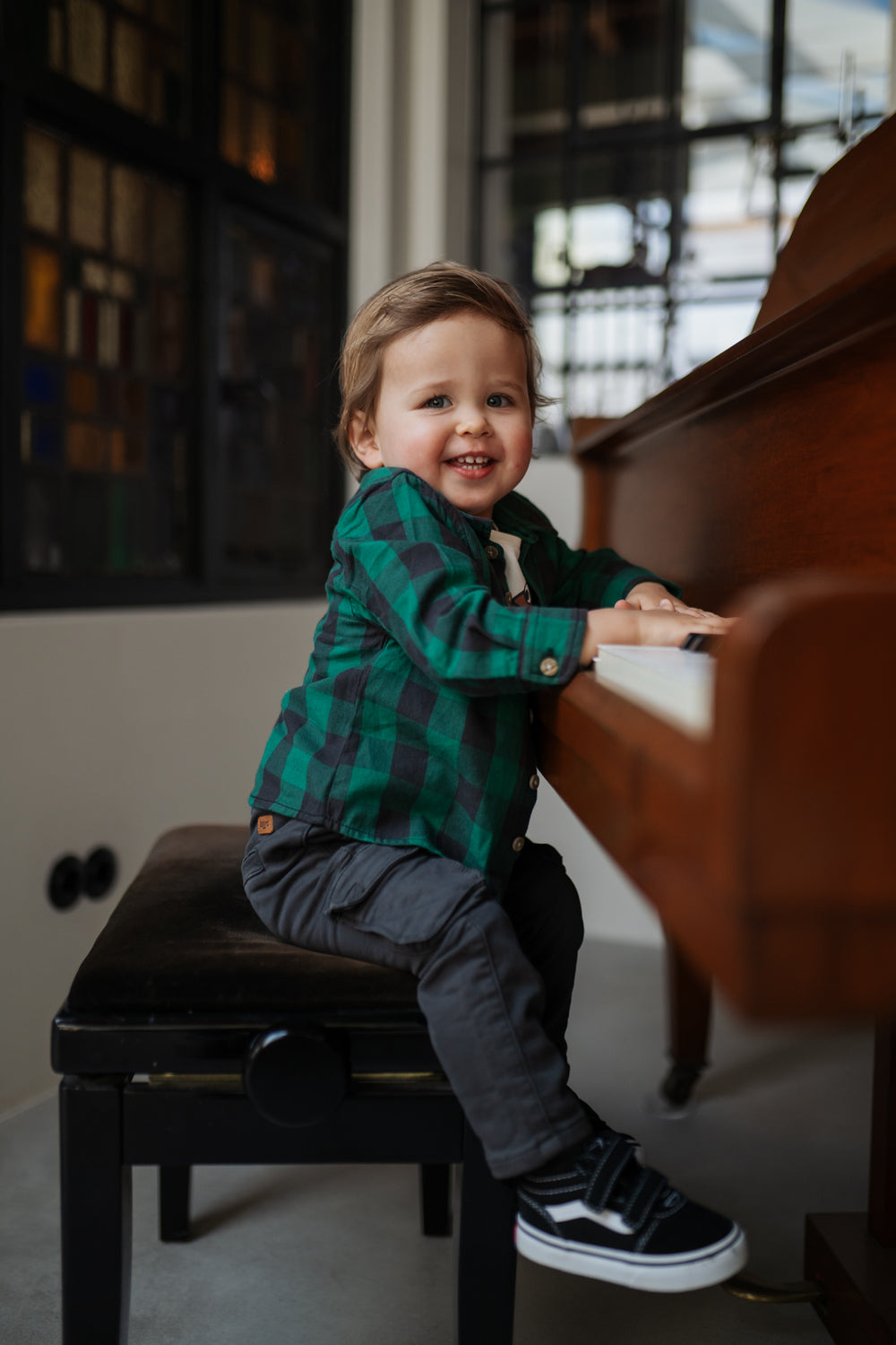 Babyface Turtle Plaid Shirt model
