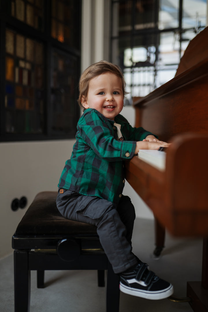 Babyface Turtle Plaid Shirt model