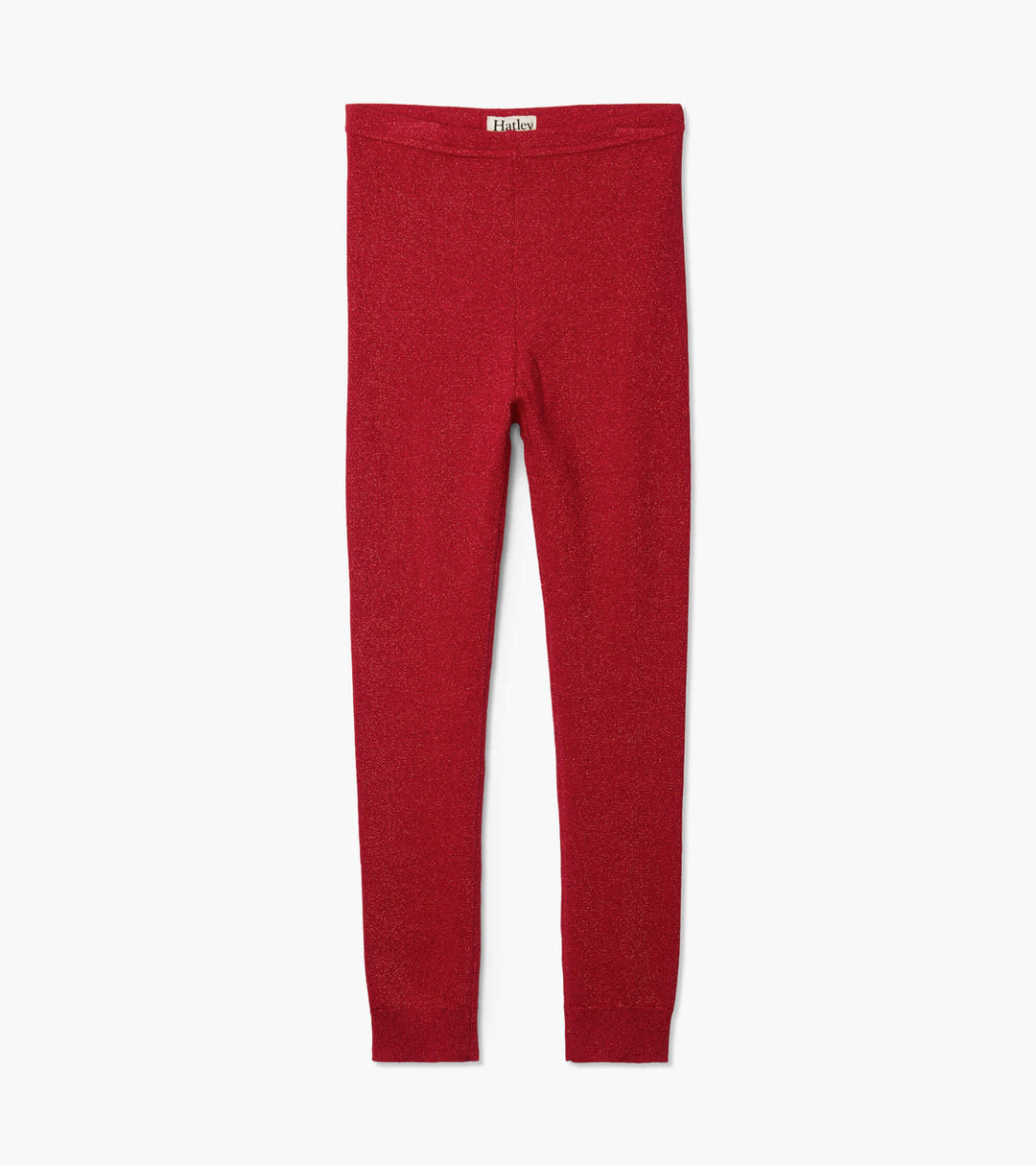 Hatley Holiday Red Cable Knit Leggings flat