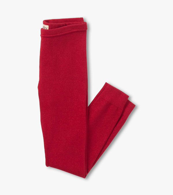 Hatley Holiday Red Cable Knit Leggings