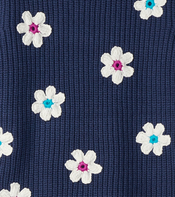 Hatley Throwback Flowers Sweater back detail