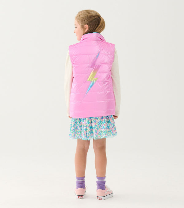 Hatley Rainbow Shine Reversible Quilted Vest model back