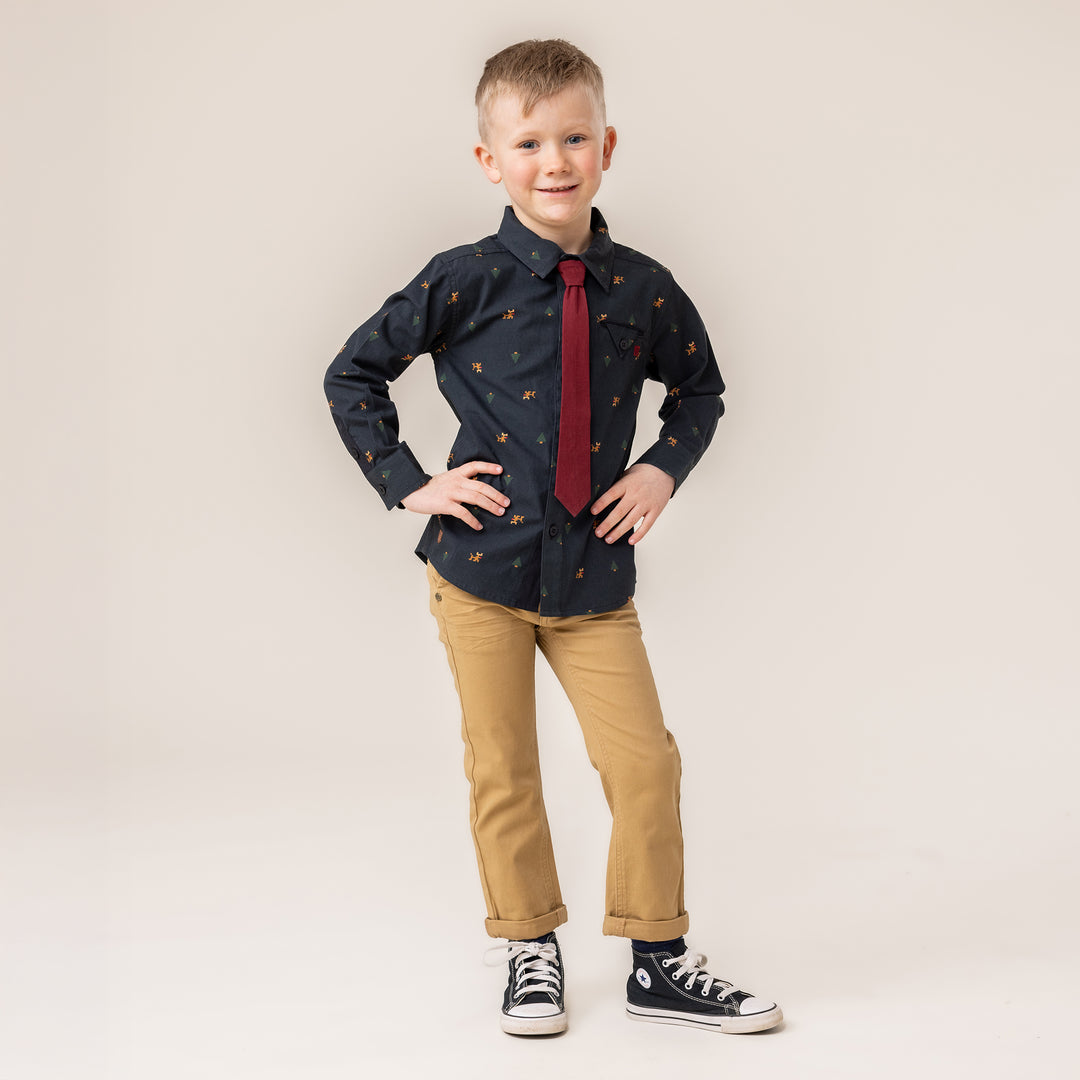 Minecraft Holidays Shirt with Tie model kid