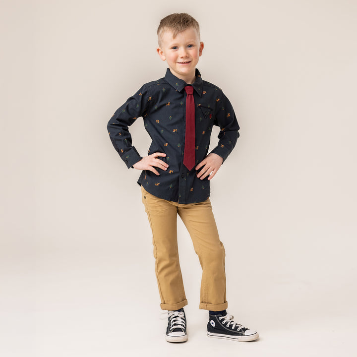 Minecraft Holidays Shirt with Tie model kid