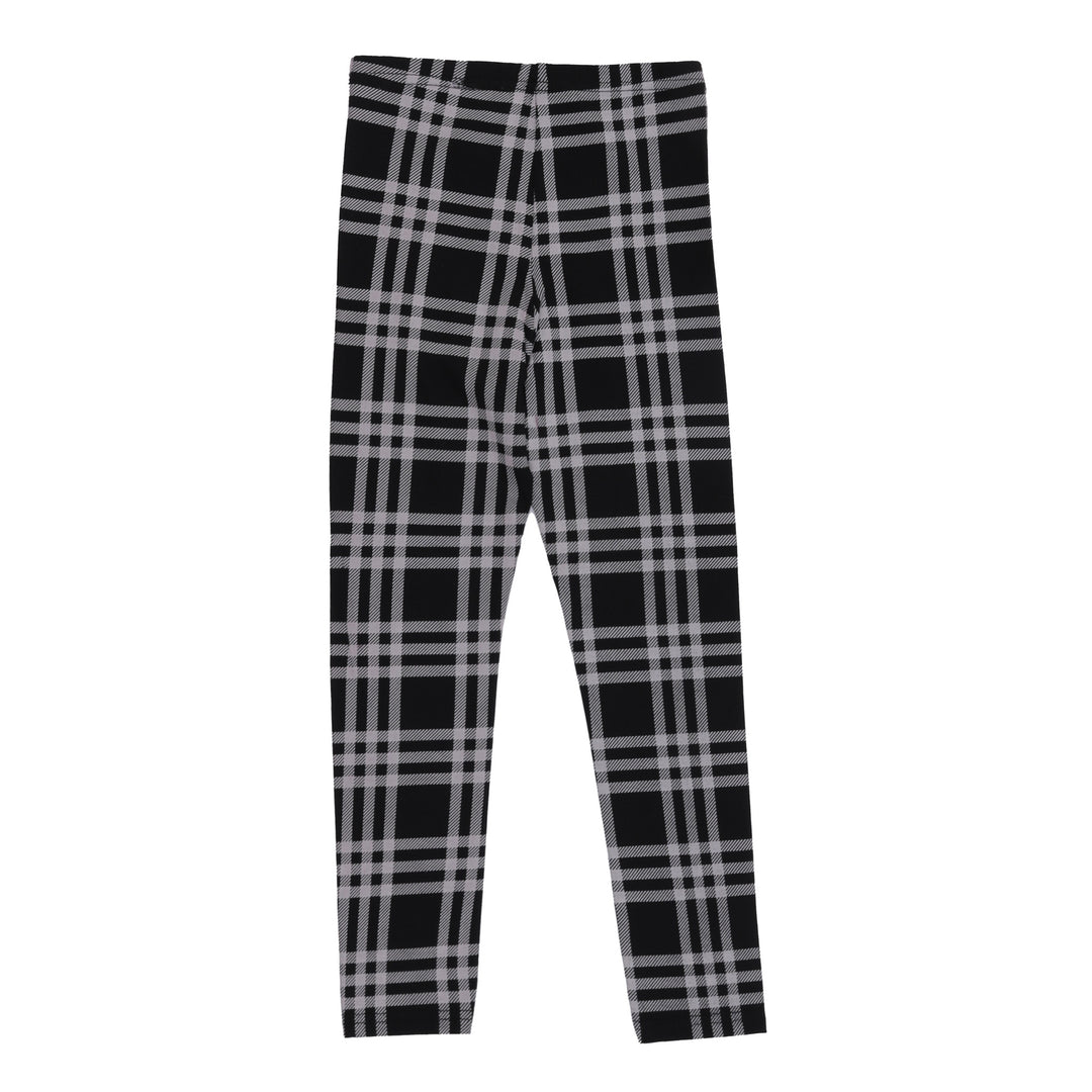 Black Plaid Leggings back