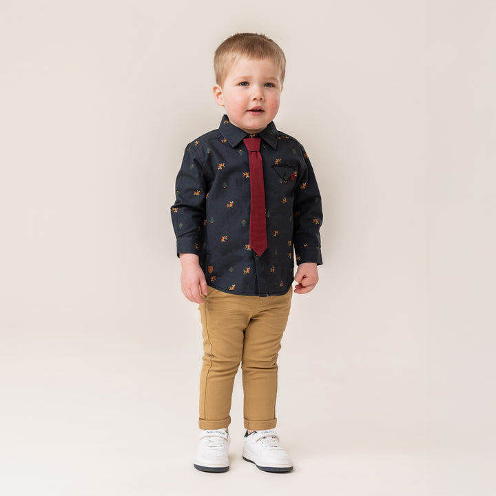 Minecraft Holidays Shirt with Tie toddler model