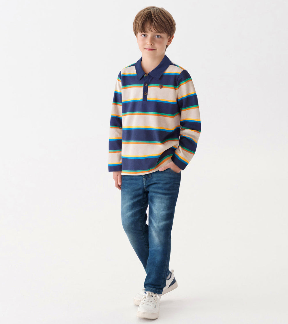 Hatley Varsity Stripes Rugby Shirt jeans