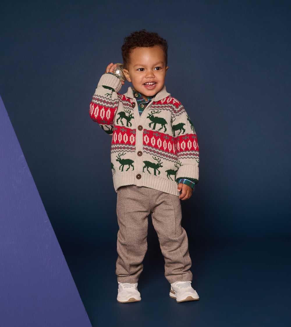 Hatley Winter Elk Shawl Collar Cardigan model