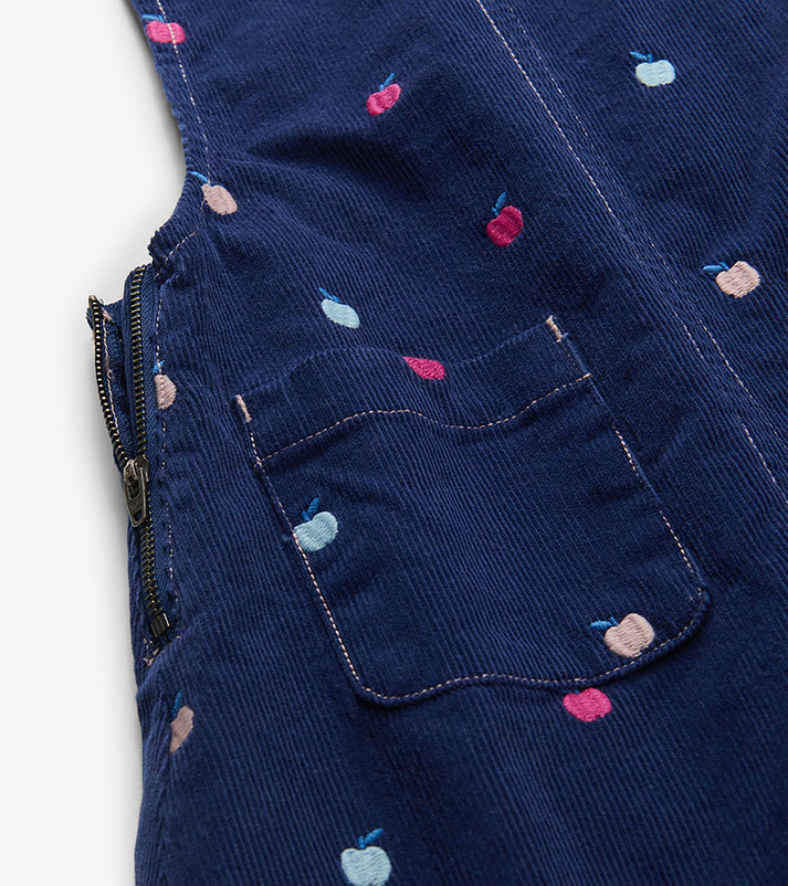 Hatley Embroidered Apple Pinafore Dress detail