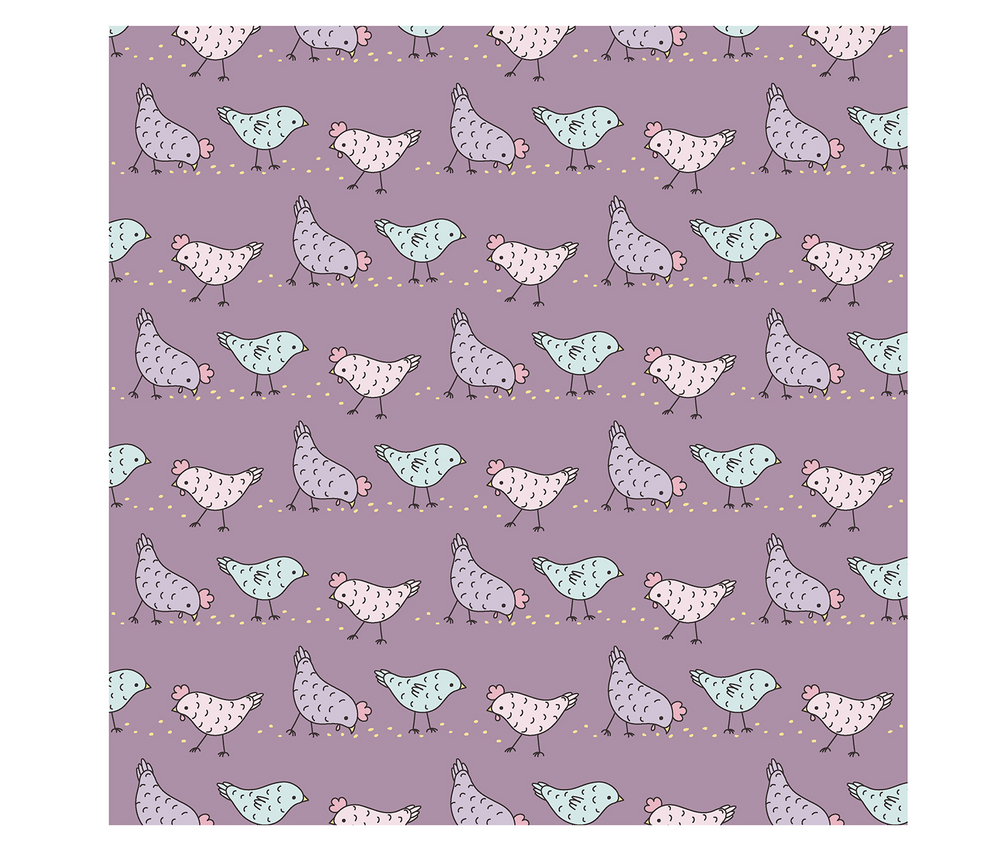 Kickee Pants Chickens lavender swatch