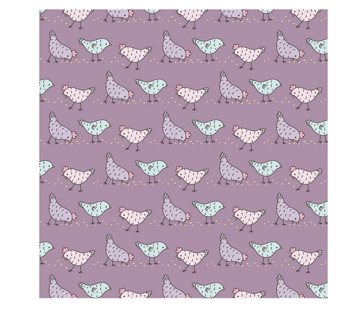 Kickee Pants Chickens lavender swatch