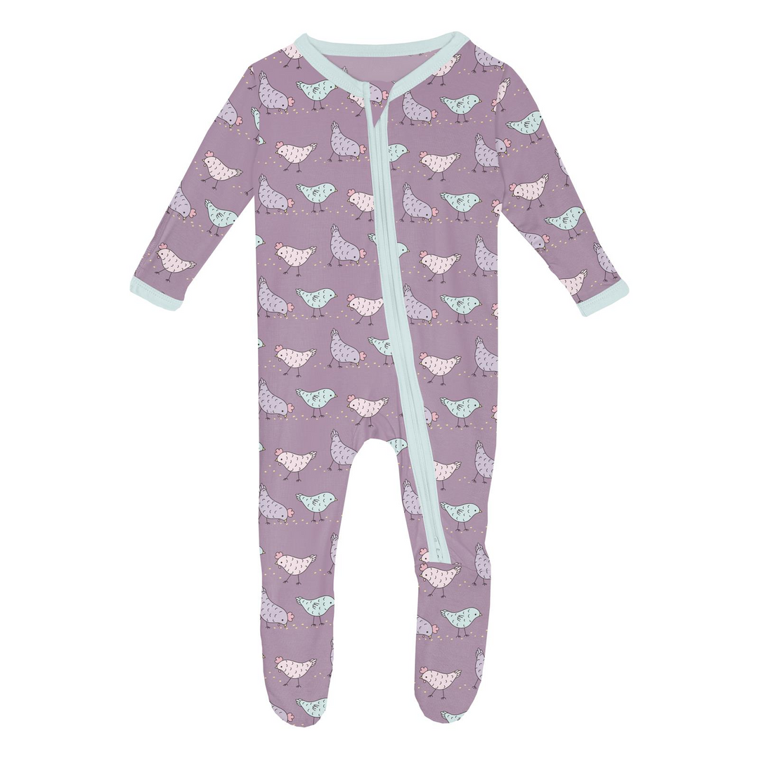 Kickee Pants Chicken Footie in Lavender