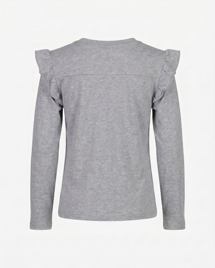 Appaman Heather Grey Ruffle Tee back