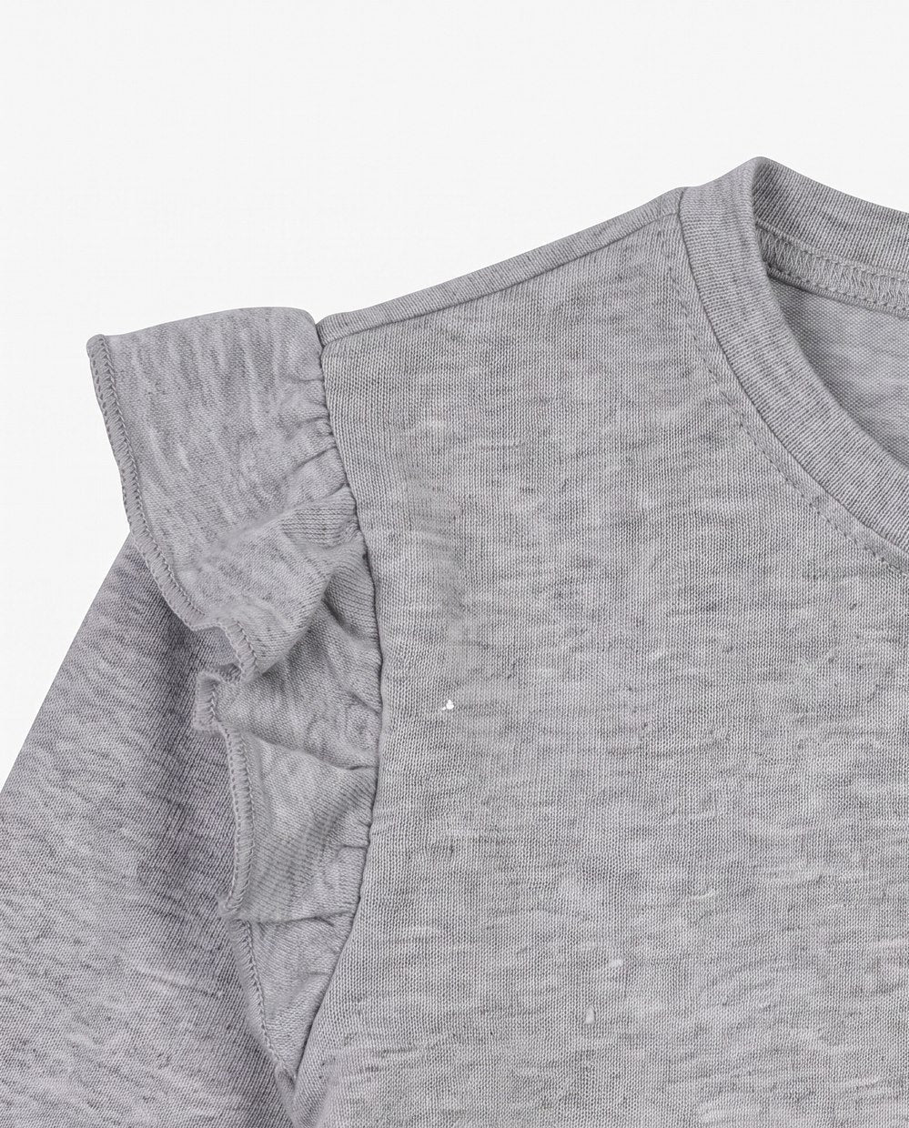 Appaman Heather Grey Ruffle Tee detail