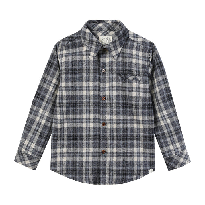 Me & Henry Atwood Blue Beige Plaid Shirt