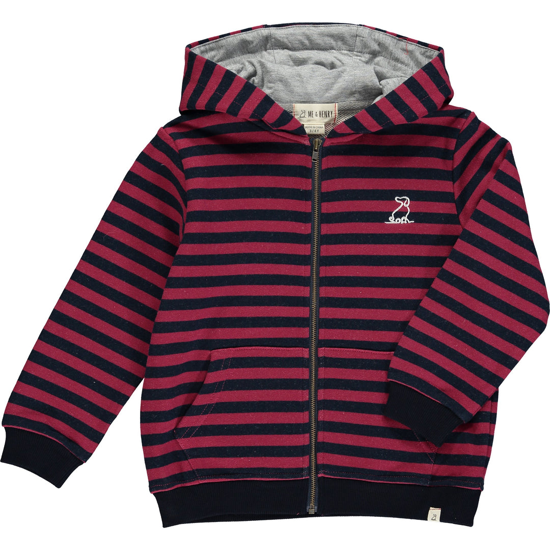 Me & Henry Burgundy Striped Hoodie