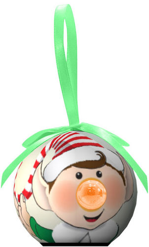 Elf Blinking Holiday Ornament