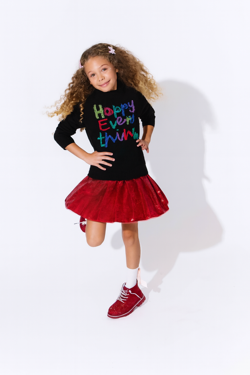 Scarlet Pleated Shimmer Skirt