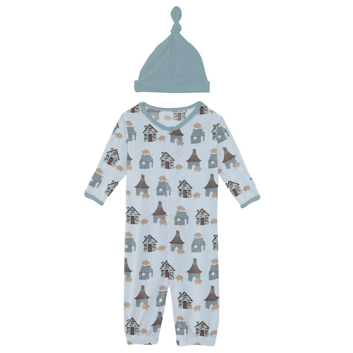 Three Little Pigs Convertible Gown & Hat as romper