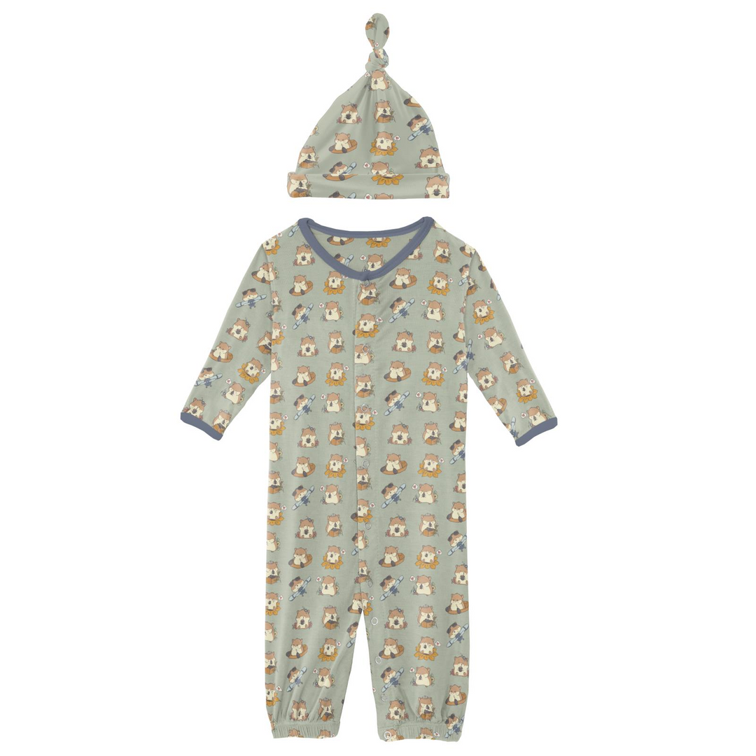 Kickee Pants Hamster Antics Convertible Gown & Hat snapped