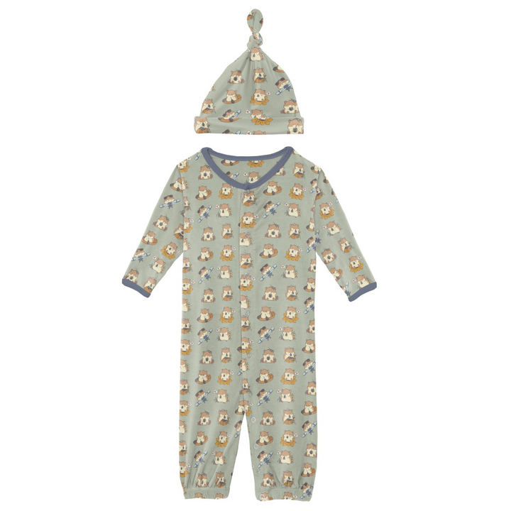 Kickee Pants Hamster Antics Convertible Gown & Hat snapped