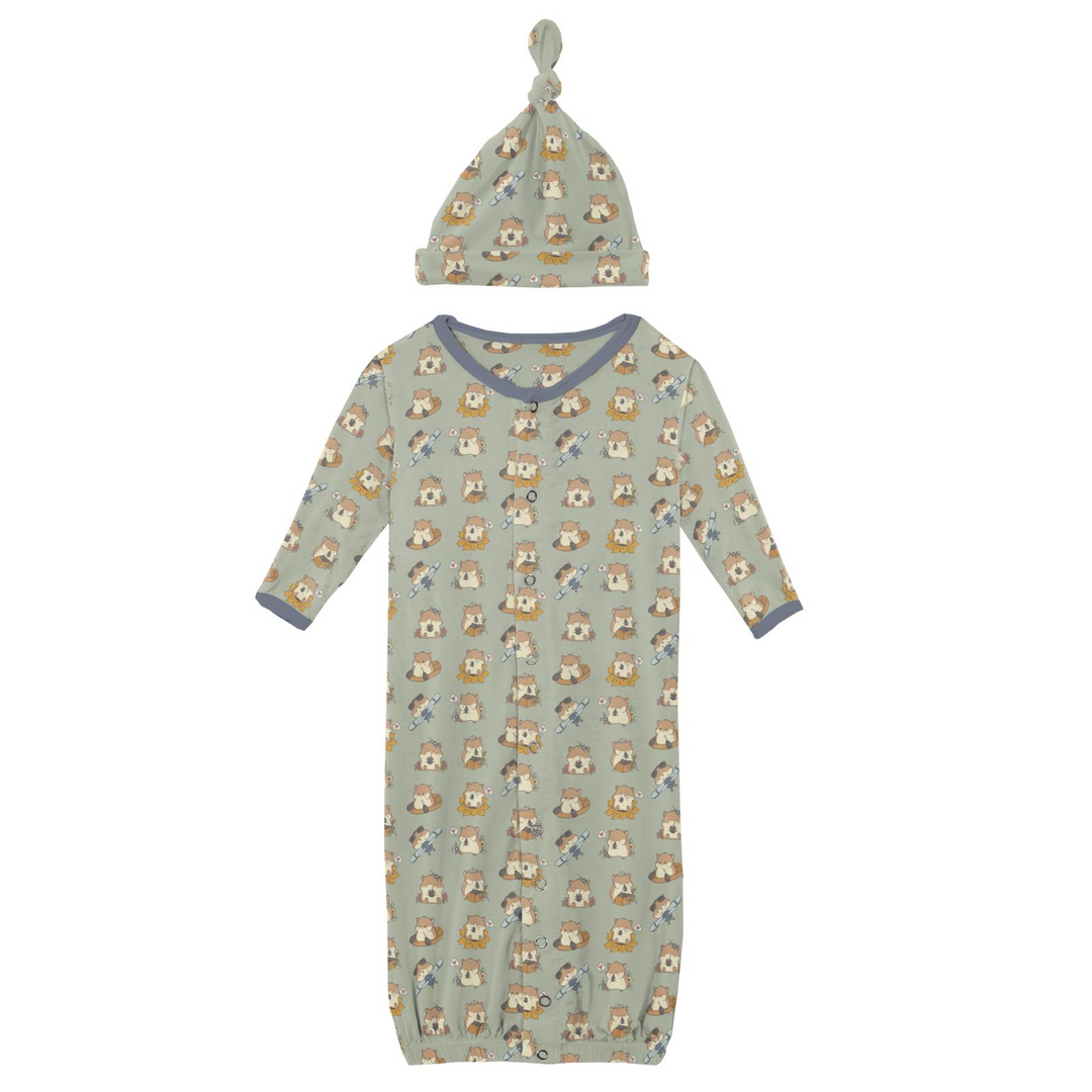 Kickee Pants Hamster Antics Convertible Gown & Hat