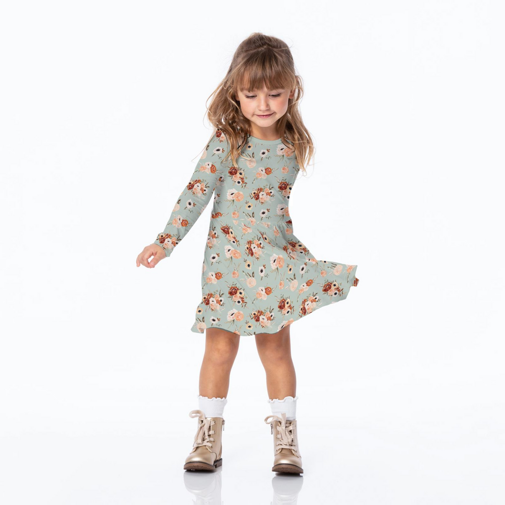 Kickee Pants Fall Floral Twirl Dress model