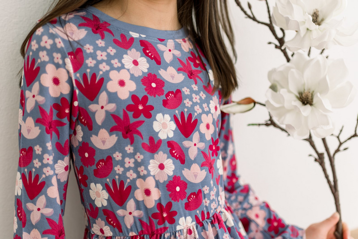 Kickee Pants Picture Day Floral Dress Set  model close