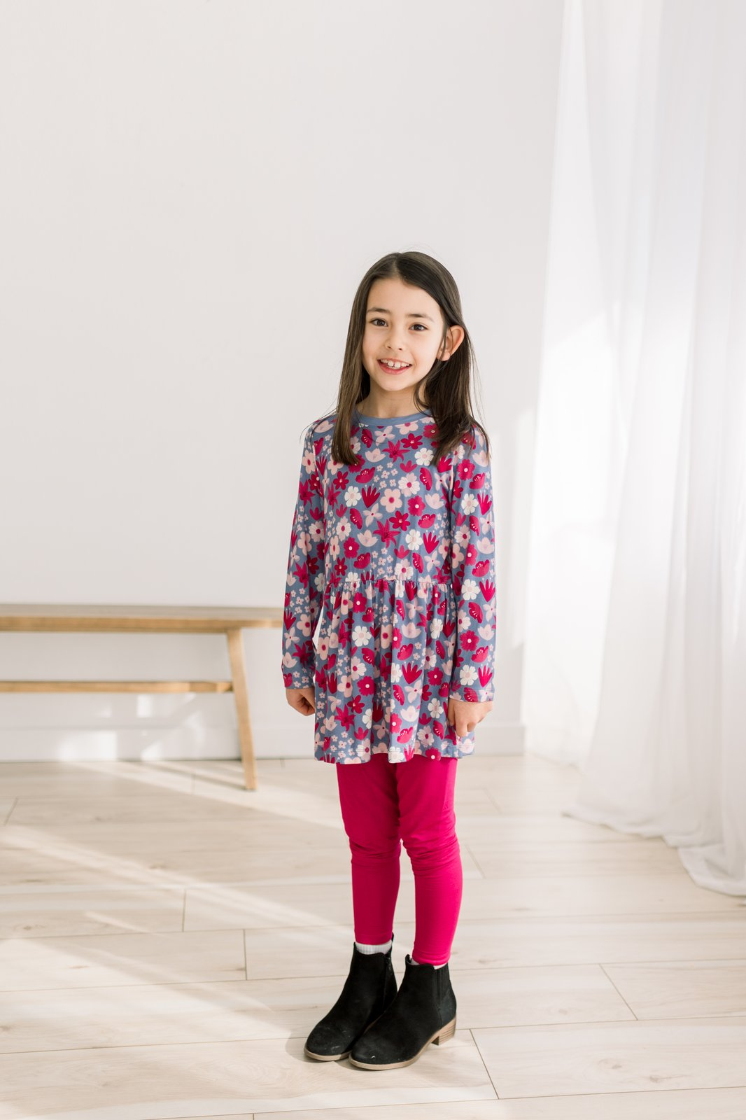 Kickee Pants Picture Day Floral Dress Set model standing