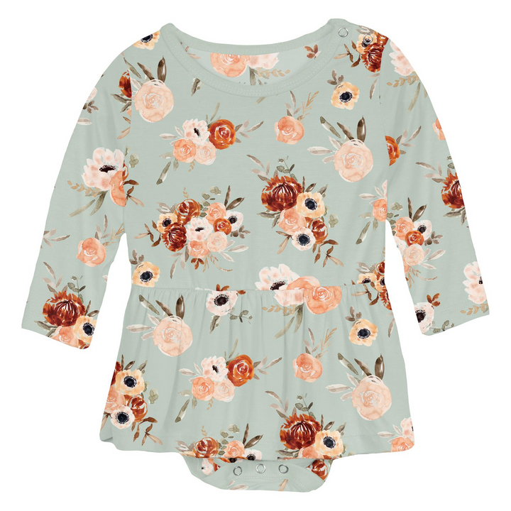 Kickee Pants Fall Floral  skirted romper