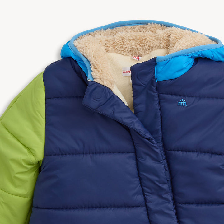 Magnetic Me Storm Blue Puffer Pram close up