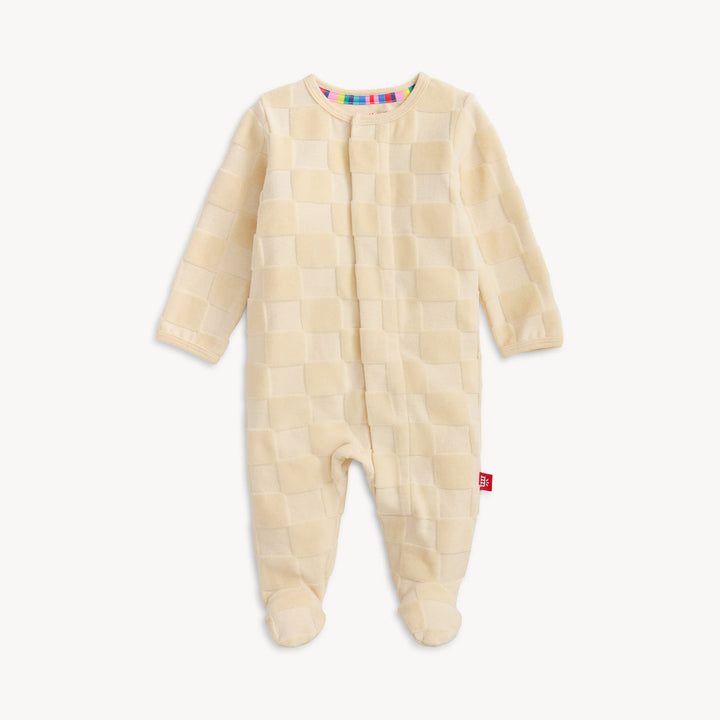 Magnetic Me Checker Velour Footie