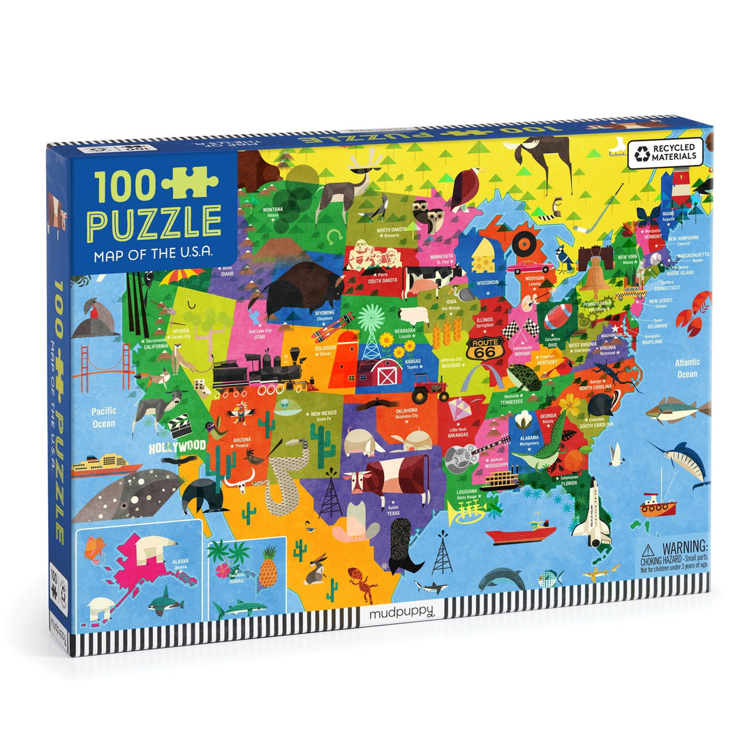 Mudpuppy Map of the USA 100 Piece Puzzle