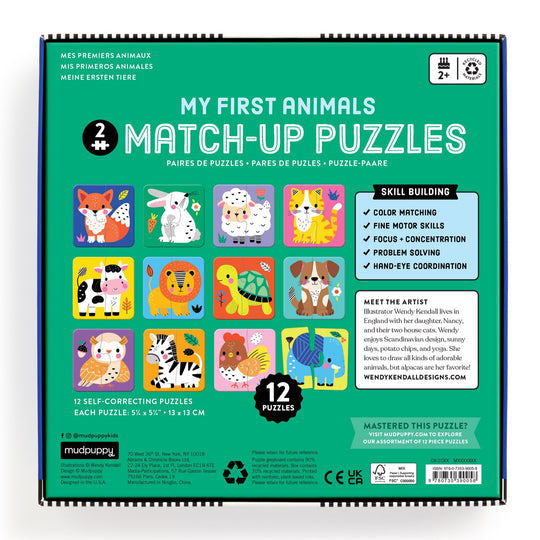 Mudpuppy My First Animals Match Up Puzzle back