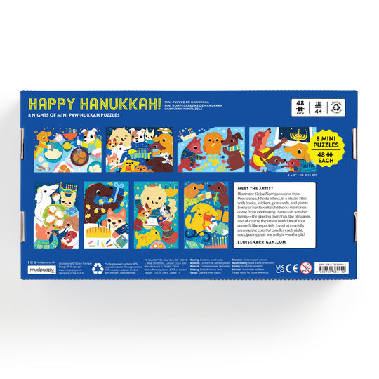 Mudpuppy Happy Hanukkah 8 Days Puzzle Set back