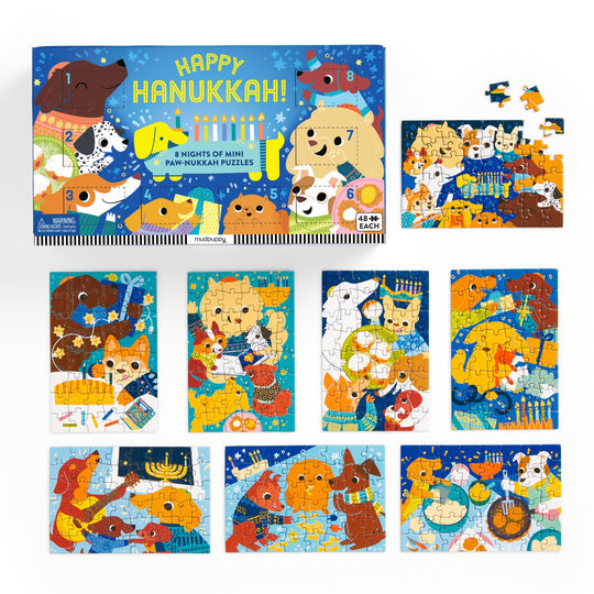 Mudpuppy Happy Hanukkah 8 Days Puzzle Set assembled