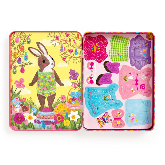 Mudpuppy Garden Bunnies Magnet Tin Figure contents