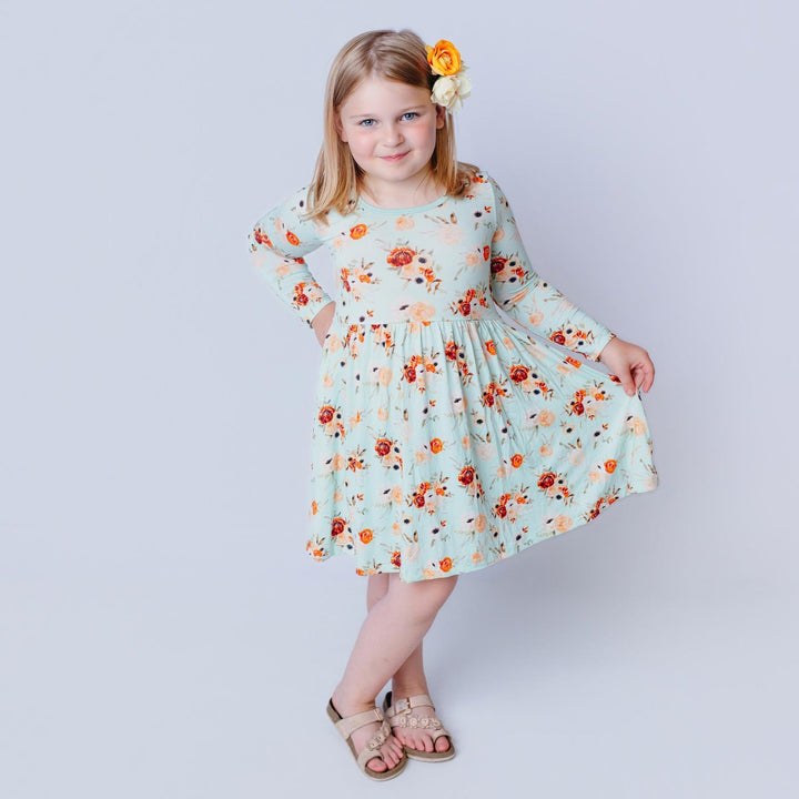 Fall Floral Twirl Dress