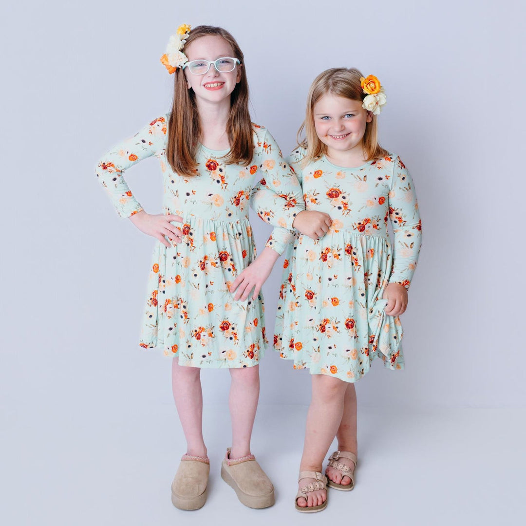 Fall Floral Twirl Dress