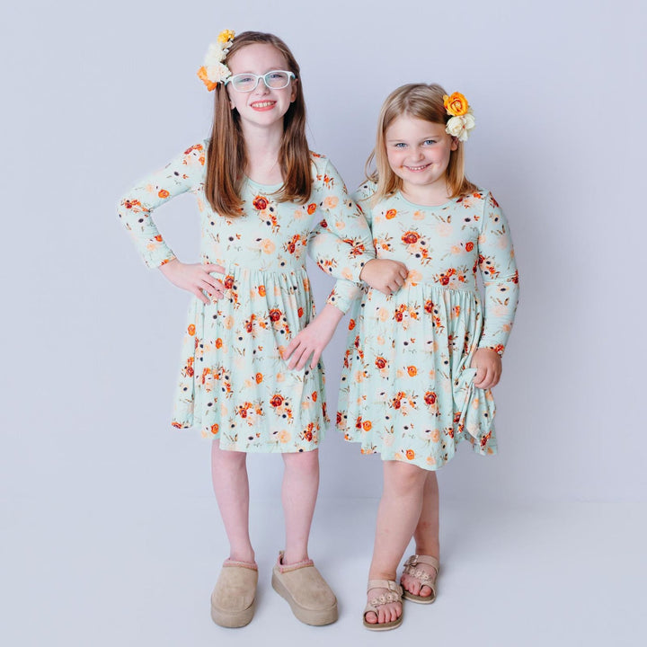 Fall Floral Twirl Dress