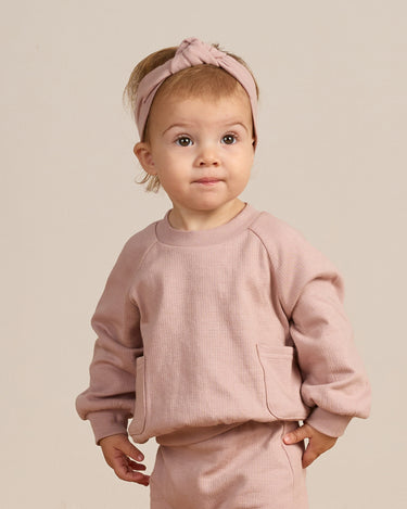 Quincy Mae Mauve Pocket Sweatshirt model