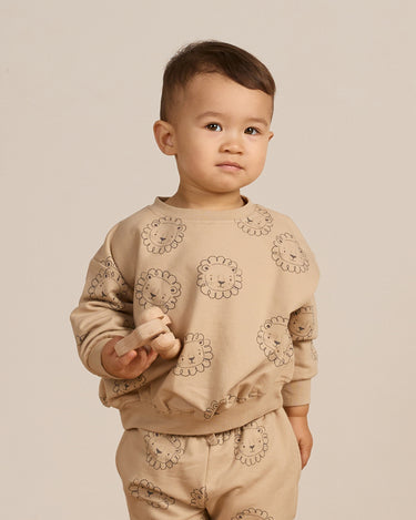 Quincy Mae Lion Relaxed Fleece Sweatshirt brunette