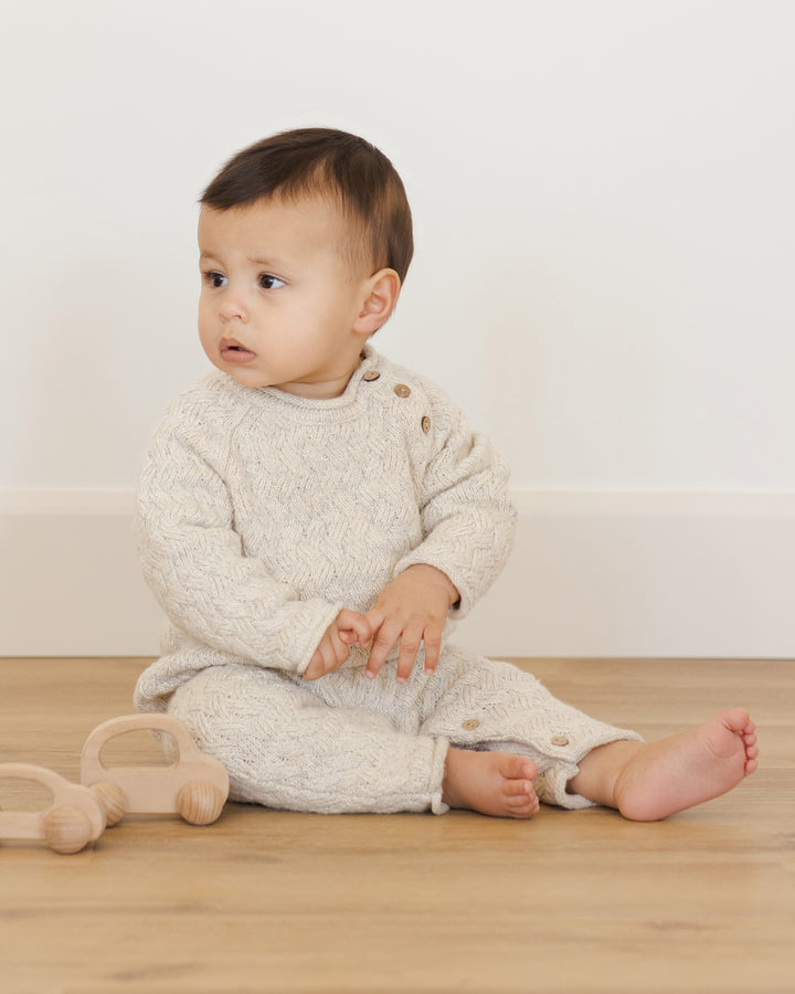 Quincy Mae Cozy Heather Knit Jumpsuit model