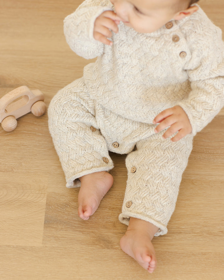 Quincy Mae Cozy Heather Knit Jumpsuit model top