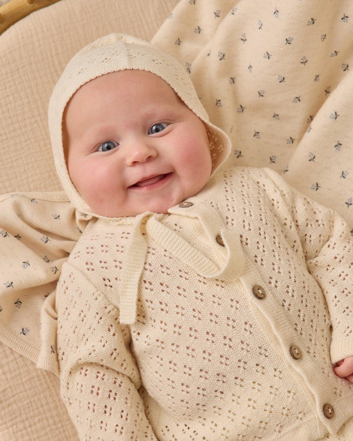 Quincy Mae Natural Knit Cardigan model