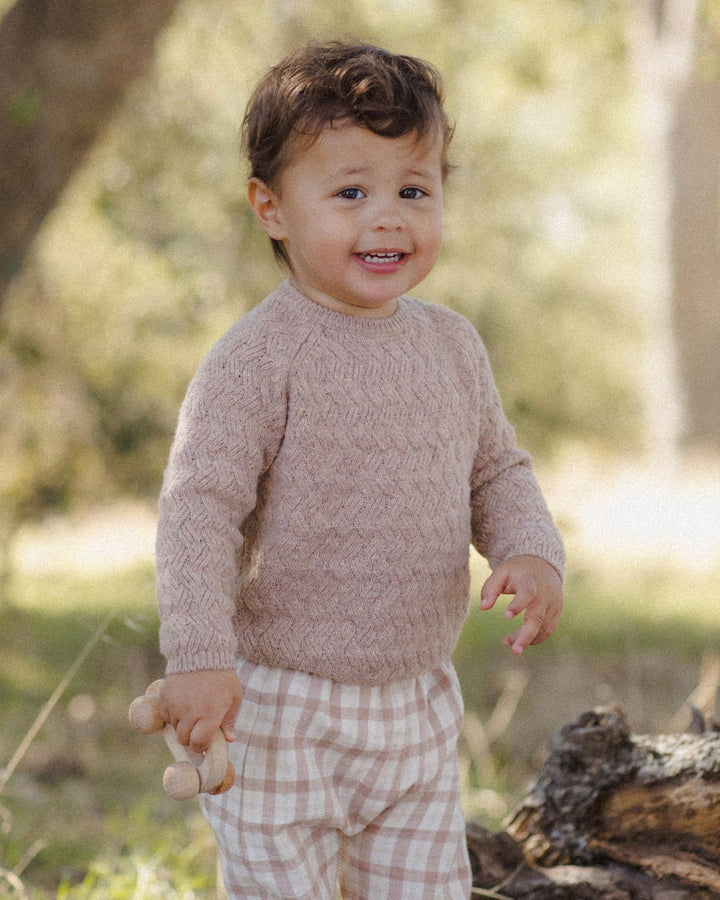 Quincy Mae Heathered Almond Sweater tree close