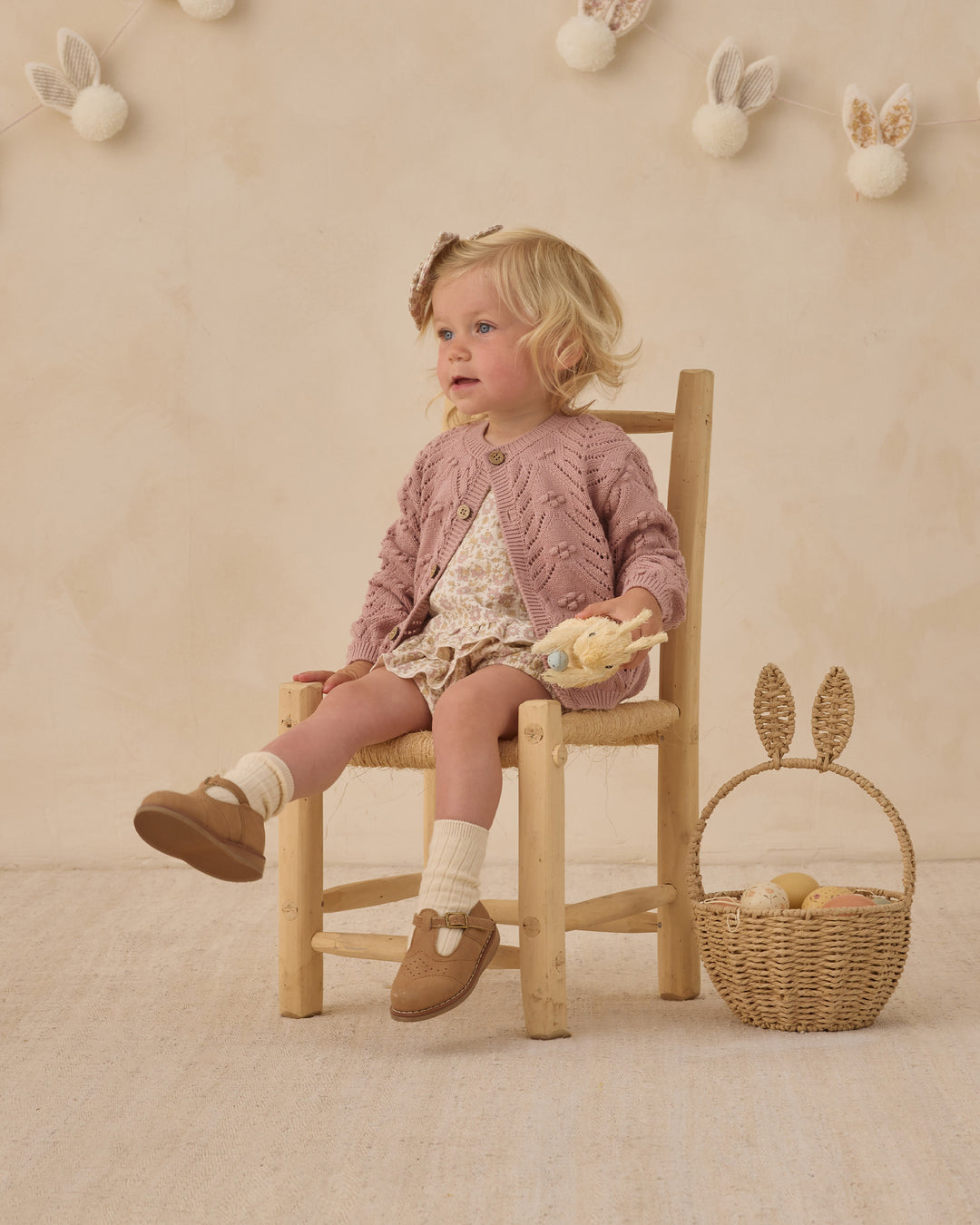 Mauve Knit Baby Cardigan