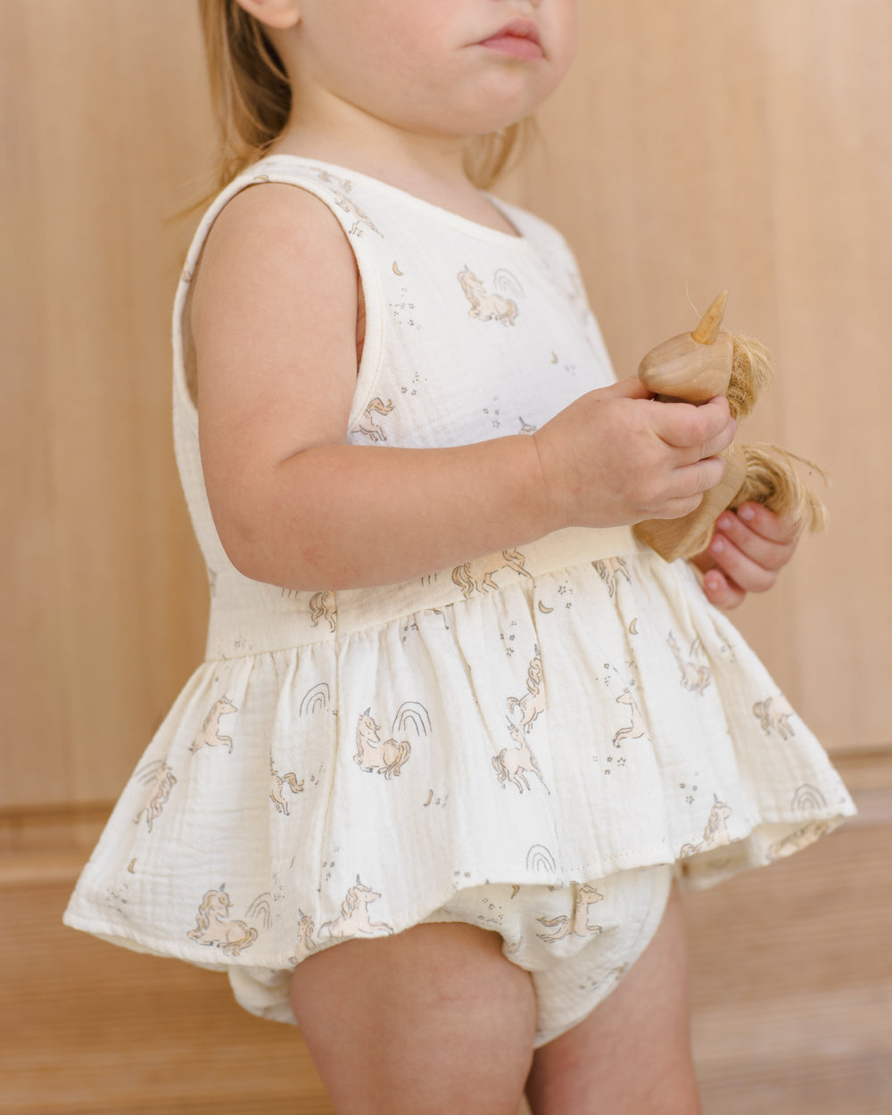 Quincy Mae Unicorns Peplum Set model close