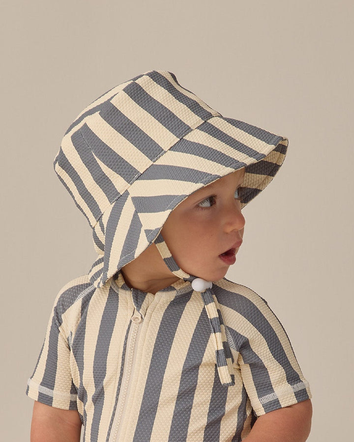 Quincy Mae Ocean Stripe Retro Bucket Hat model